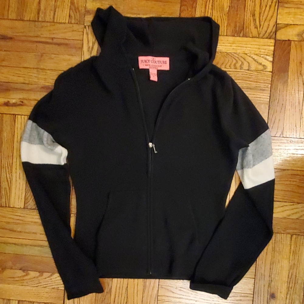 JUICY COUTURE Bla hooded 100% cashmere sweater - M